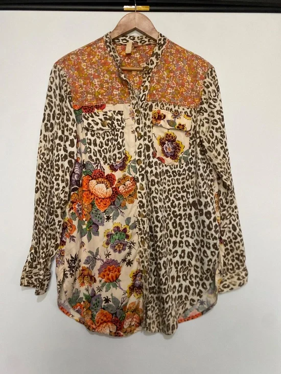 Anthropologie S Pilcro Relaxed Tunic Buttondown Top - Picture 3 of 13